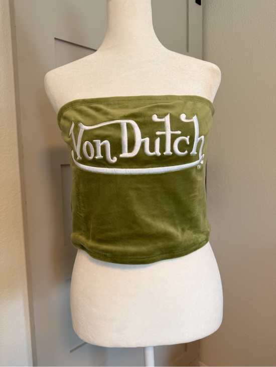 Von Dutch Tops - Von Dutch Velour Tube Top Y2K